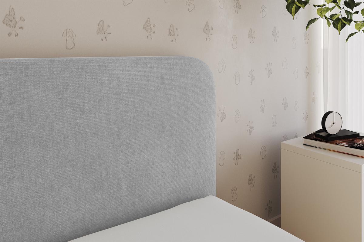 EINZELLBETT Jugendbett mit Bettkasten, Rechts - VELY 80x200 Grau - Silberfarben, Holzwerkstoff/Textil (80/200cm) - ALTDECOR