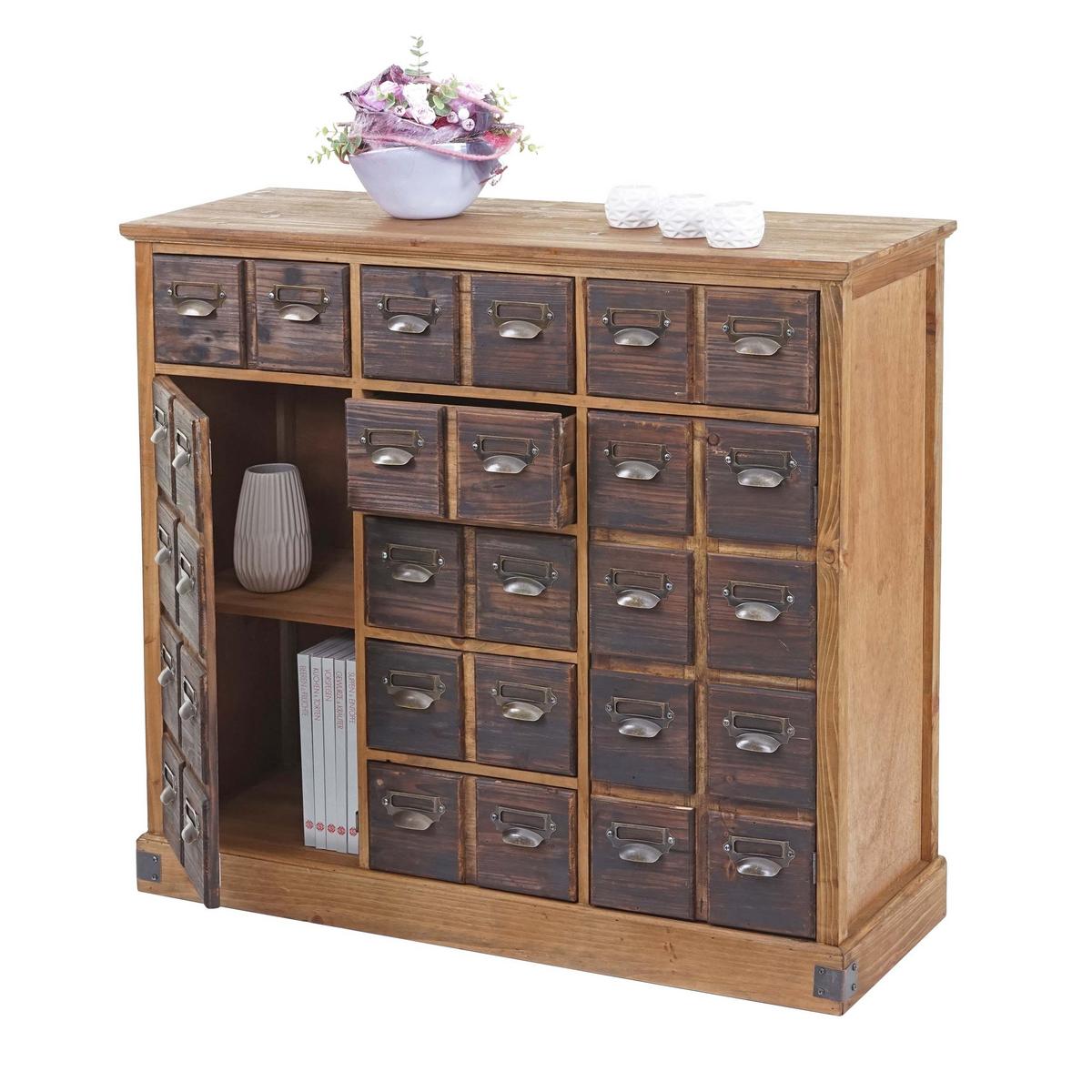 APOTHEKERKOMMODE Braun - Braun, Holz (100/90/35cm) - MCW