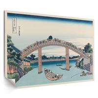 POSTER - 59x42 cm (A2) - Hokusai - Blick von unter der Brücke - Blau, Textil (59.4/42/0.1cm) - TULUP