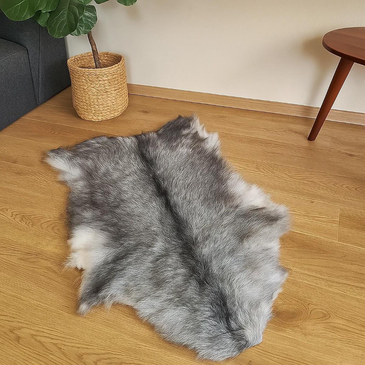 FELL Zickelfell Naturgrau ca. 30/40 cm, 5 Stück - Naturfarben/Grau, Fell (30/40cm) - Provellus