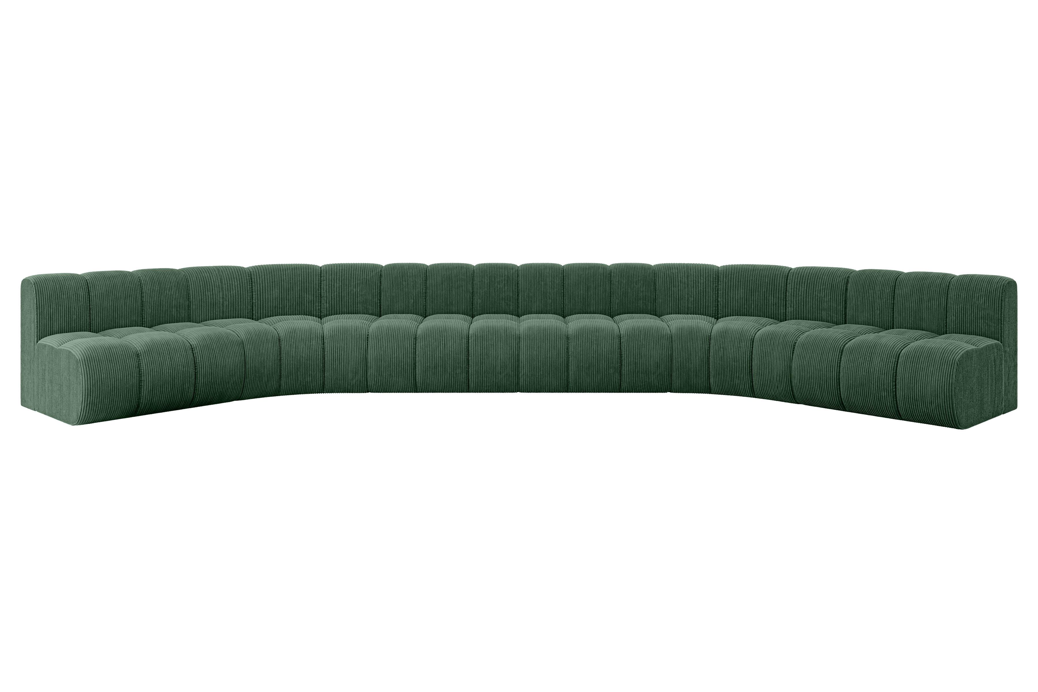 WOHNLANDSCHAFT modulares Sofa Montra-U2 - 581x174x70 cm Grün - Grün, Holzwerkstoff/Textil (581/70/174cm) - ALTDECOR