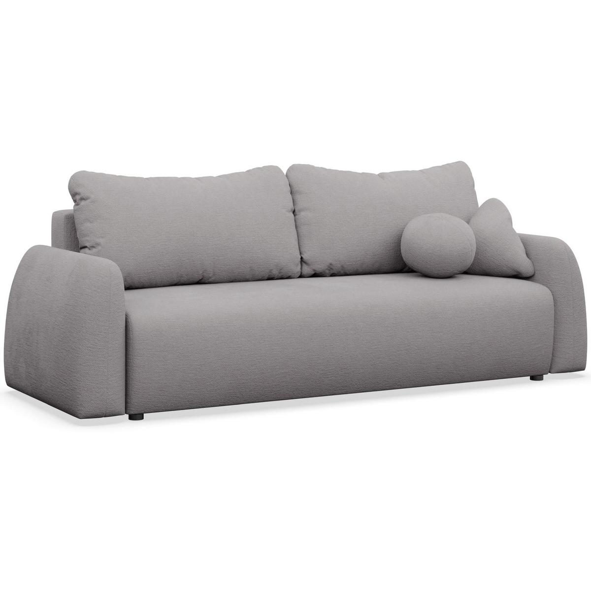 3-SITZER SOFA Nubelle Grau Chenille-Bezug, wasserabweisend - Schwarz/Grau, Kunststoff/Textil (244/85/93cm) - Selsey