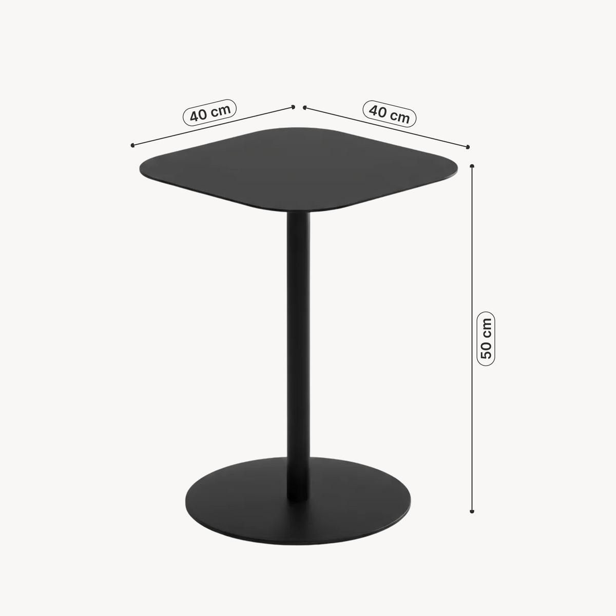 BEISTELLTISCH Nastätten - Schwarz, Metall (40/40/50cm) - [en.casa]