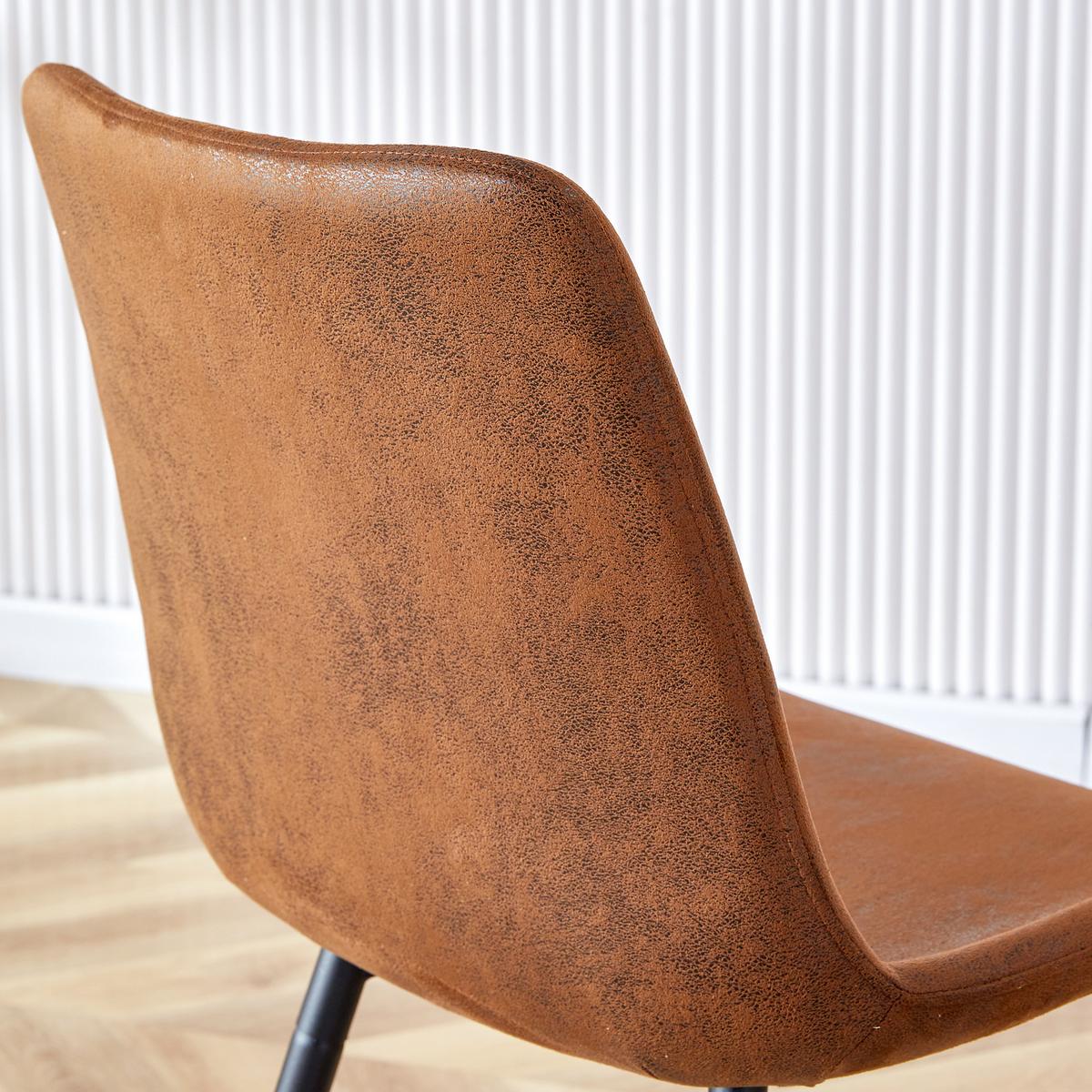 ESSZIMMERSTUHL 4er set stoff tech gepolstert metallbeine ergonomisch - Braun, Textil (50/83/47cm) - Urban Meuble