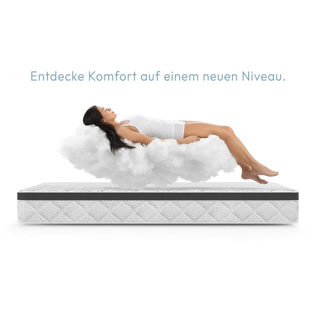 WENDEMATRATZE Mediro Therm 24 cm,7-Zone, mit Kokosmatte, H3/H4, 140x200 - Weiß, Textil (140/200cm) - Beautysofa