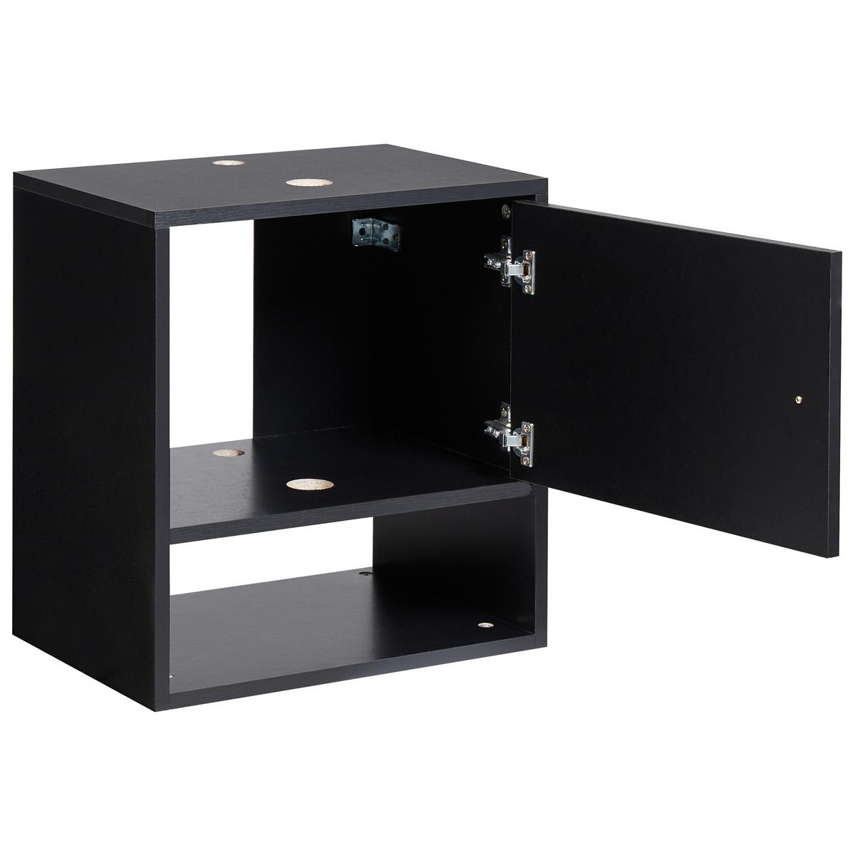 WASCHBECKENUNTERSCHRANK wandmontiertk 45 cm Schwarz Limeria - Schwarz, Holzwerkstoff (45/47/30cm) - Beliani