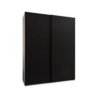 SCHWEBETÜRENSCHRANK 245,5/200/64 2-türig - Schwarz/Weiß, Holz/Metall (200/245/64cm) - Abiks Möbel
