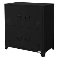 AKTENSCHRANK 75x40x80,5 cm Schwarz aus Stahl - Schwarz, Metall (40/80.5/75cm) - ML-DESIGN