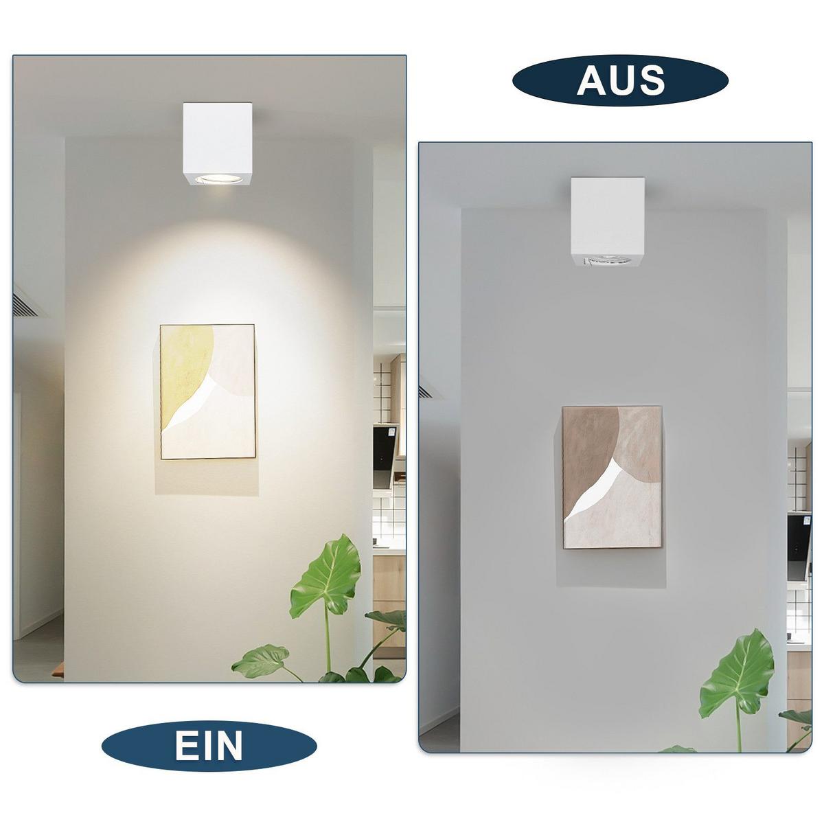 DECKENLEUCHTE Macri(4er-set) 7/7/7.5cm - Weiß, Keramik (7/7/7.5cm) - Nettlife