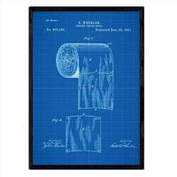 POSTER Toilettenpapier Patent A3 Rahmenlos - Blau, Papier (29.7/5/42cm) - Nacnic