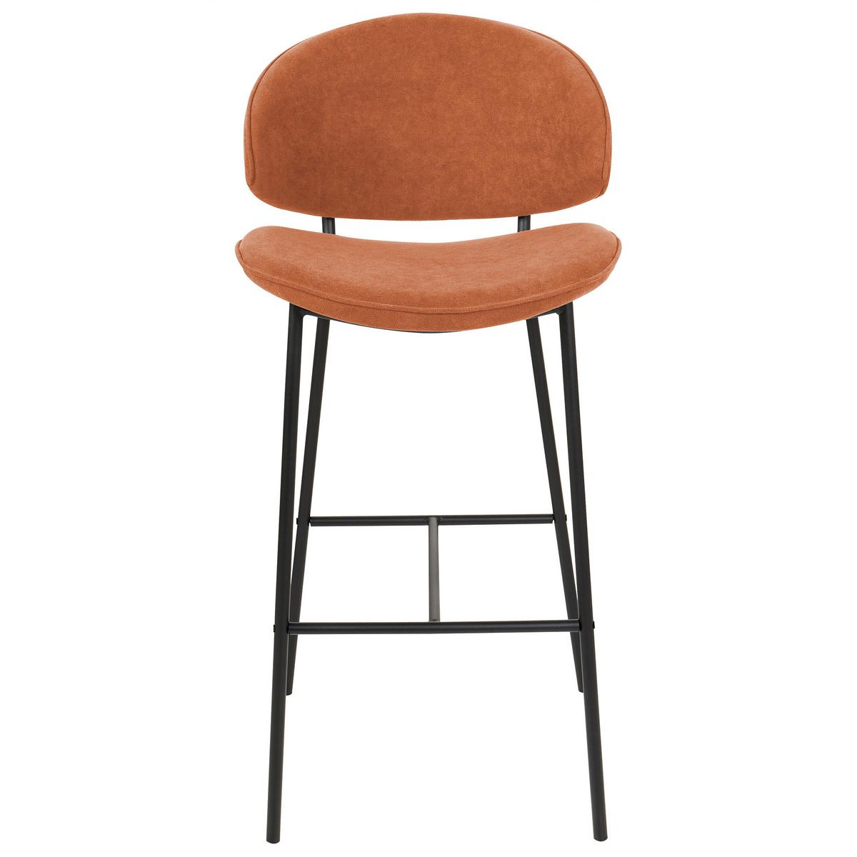 BARHOCKER 2er-Set Orange Kiana - Schwarz/Orange, Textil (49/104/59cm) - Beliani