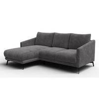 ECKSOFA VILT 3-Sitzer, dunkelgrau - Dunkelgrau/Schwarz, Holzwerkstoff/Textil (221/156cm) - Wozimo
