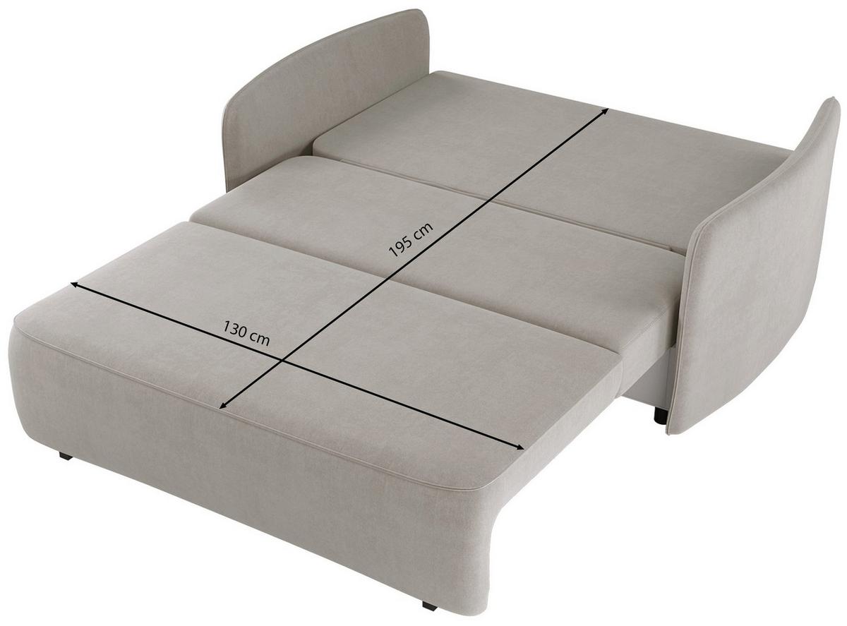 SCHLAFSOFA Paxi 165 cm - Hellgrau/Schwarz, Textil/Metall (165/84/106cm) - Selsey