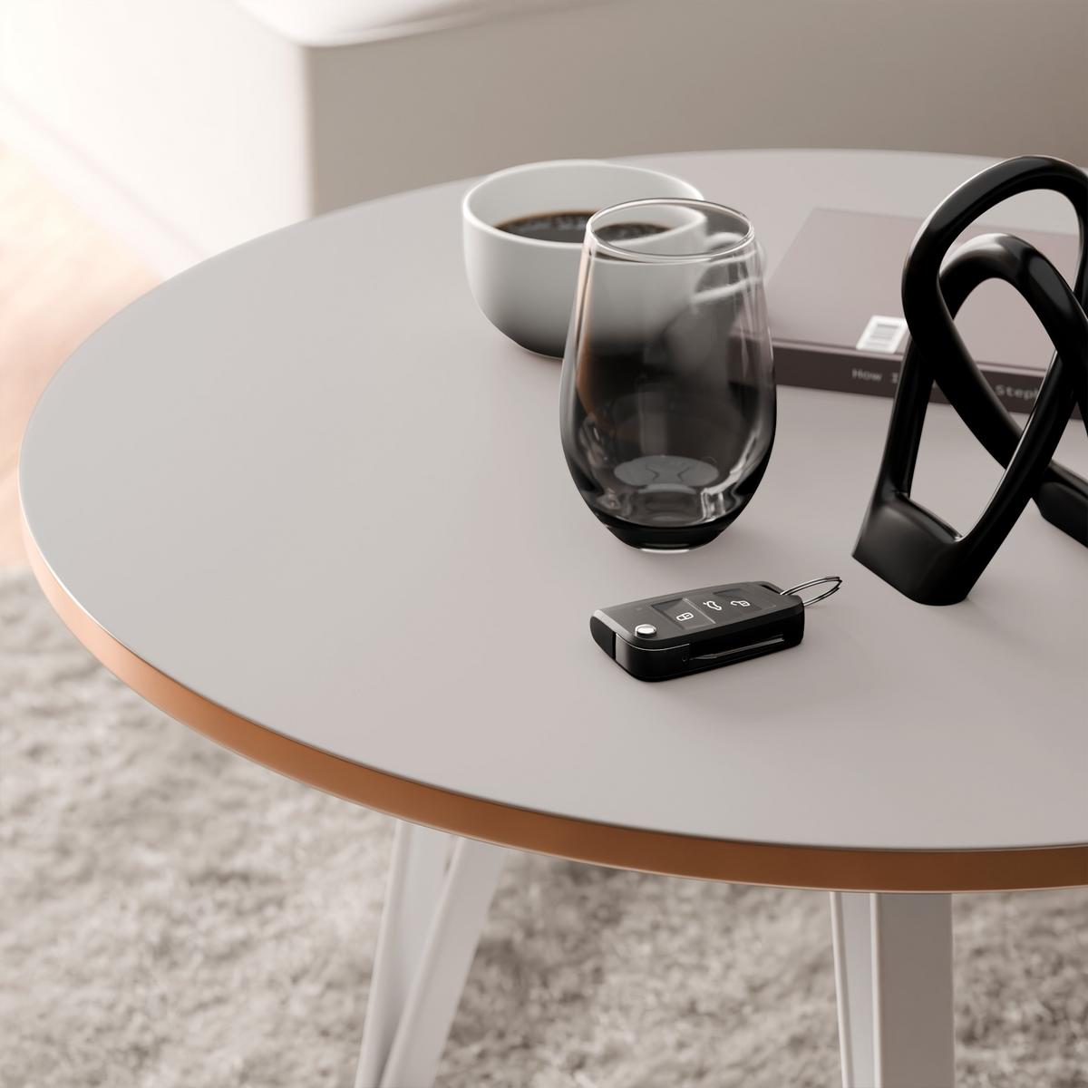 COUCHTISCH RIO mit goldener Kante – Kaschmir - Kaschmir, Holzwerkstoff (67/67/45cm) - Idohome