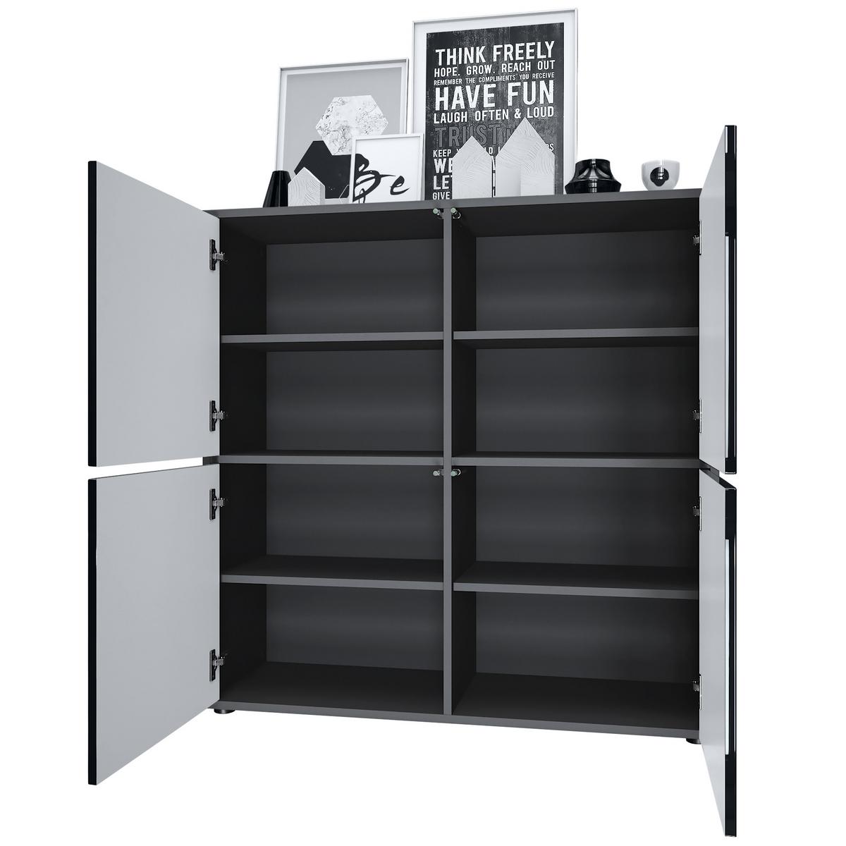 HIGHBOARD Cuba Türen in Weiß matt - Weiß, Holzwerkstoff (104/105.5/35.5cm) - Vladon
