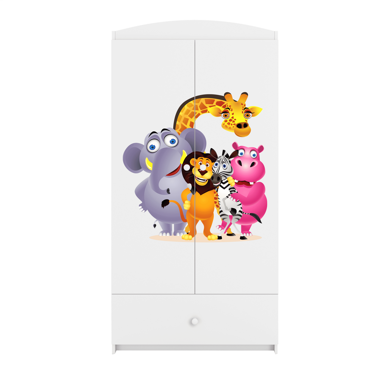 KINDERKLEIDERSCHRANK ZOO - Weiß, Holzwerkstoff (90/175/52cm) - RAUMHIRSCH FURNITURE