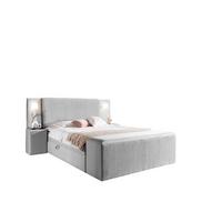 BOXBETT Marten Magic Velvet Set.4 - Hellgrau, Holzwerkstoff/Textil (140/200cm) - Fun Möbel