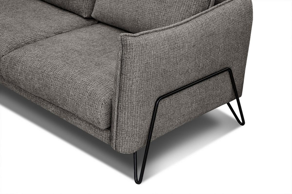 ECKSOFA HOSTEN 4-Sitzer, braun - Schwarz/Braun, Holzwerkstoff/Textil (269/158cm) - Wozimo