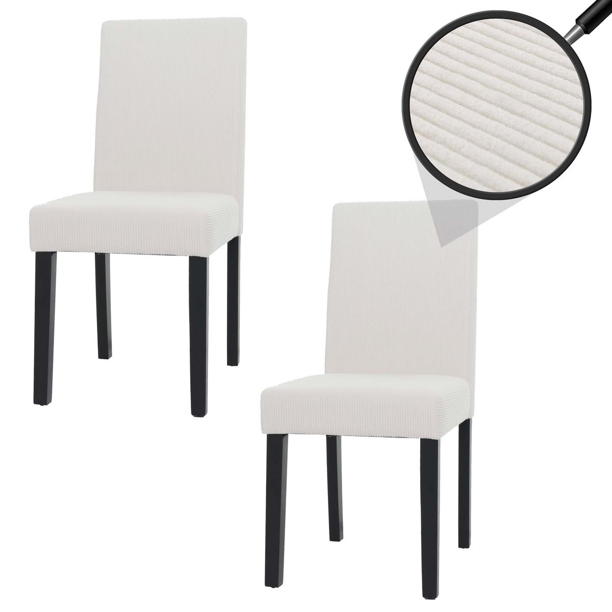 ESSZIMMERSTUHL Cremeweiß 2er-Set - Weiß, Textil (42/90/50cm) - MCW