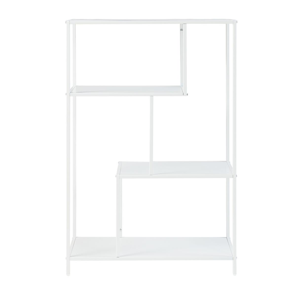 BÜCHERREGAL Reisjärvi - Weiß, Metall (75/115/35cm) - [en.casa]