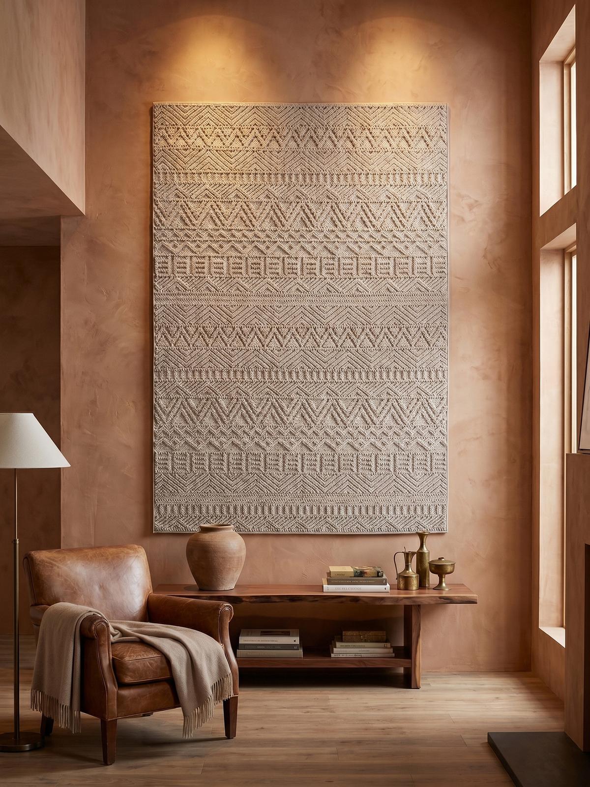 TEPPICH Flachgewebe LANGAU in Beige, mit Ethno-Streifen, 160 x 230 cm - Beige, Textil (160/230cm) - KADIMA DESIGN