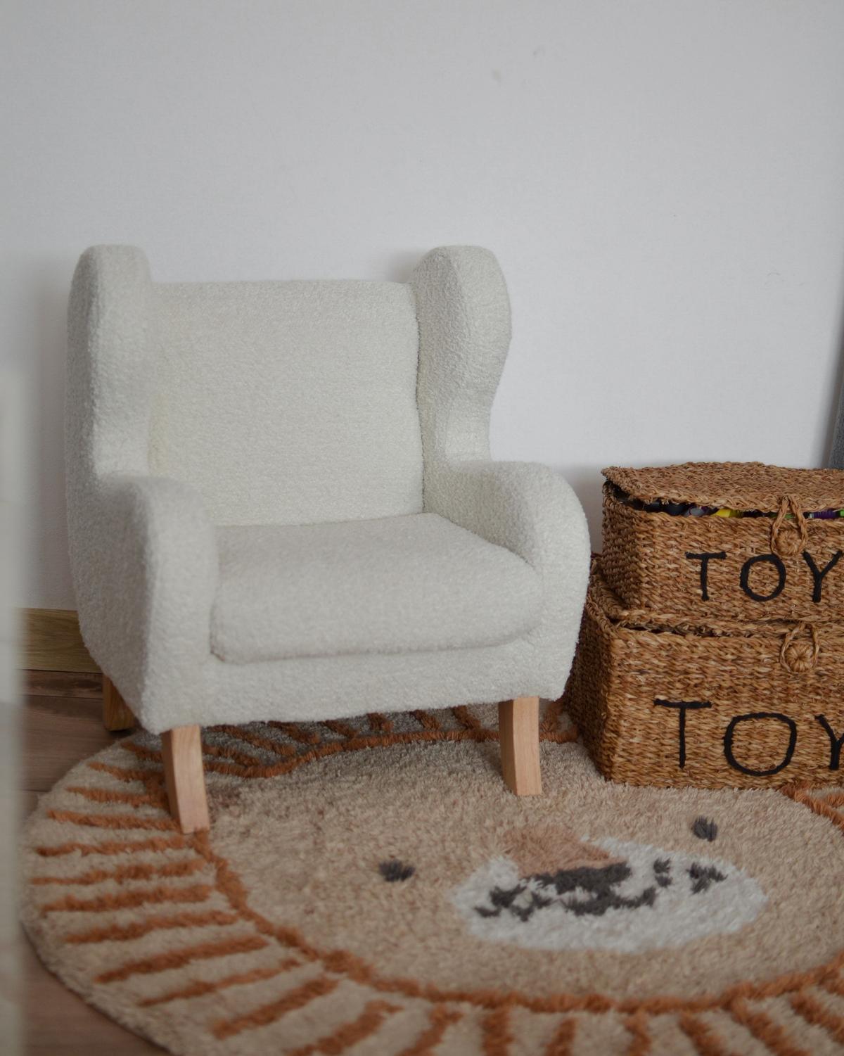 KINDERSESSEL Bouclé Cremeweiß Farum - Weiß, Textil (45/55/41cm) - Beliani