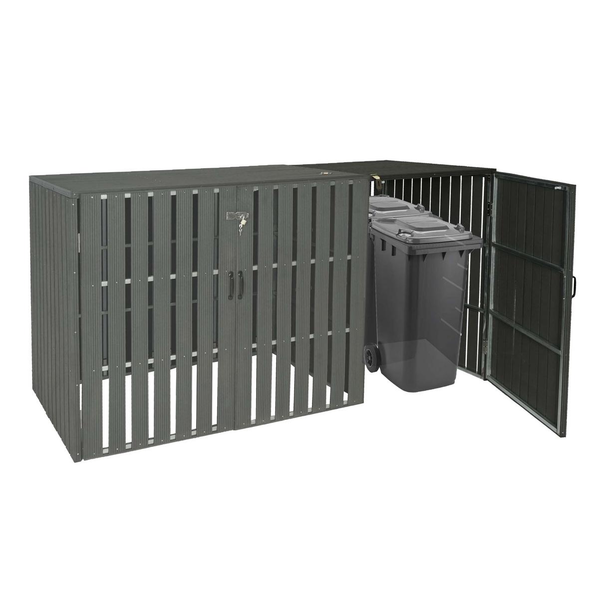 MÜLLTONNENBOX ERWEITERUNG Anthrazit - Anthrazit, Metall (76/115/100cm) - MCW