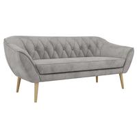 3-SITZER-SOFA PIRS - Hellgrau Velvet - Holzbeine - Buchefarben/Hellgrau, Holzwerkstoff/Textil (180/75/74cm) - MKS