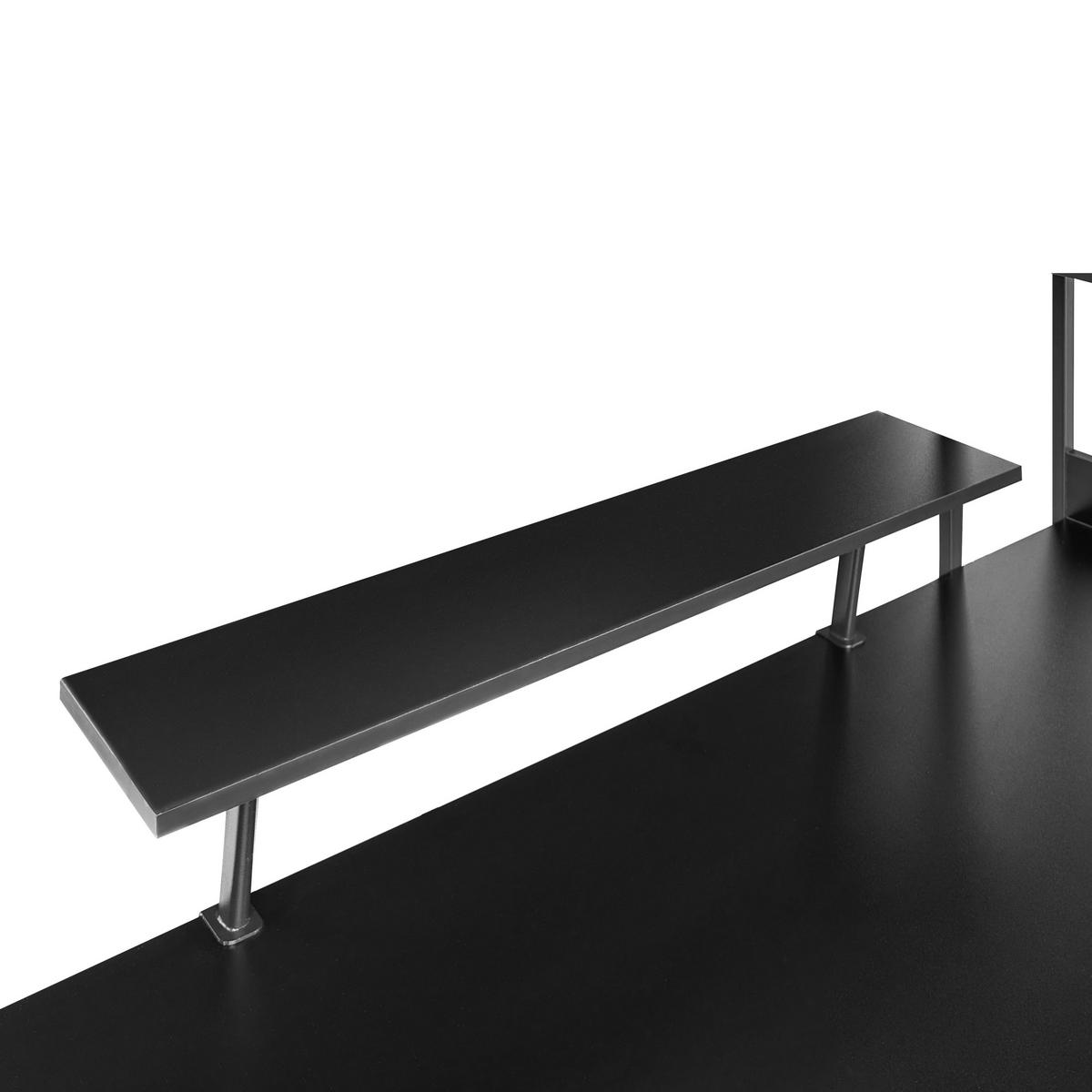 SCHREIBTISCH Schwarz 120/64 cm mit Fächern Biloxy - Schwarz, Holzwerkstoff (64/120/120cm) - Beliani
