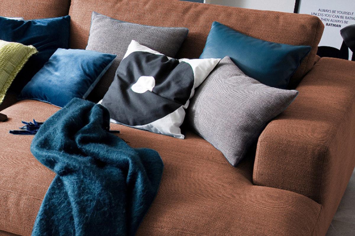 BIG SOFA XL MIT TABLETT MADELINE Braun Webstoff - Schwarz/Braun, Kunststoff/Textil (290/85/190cm) - KAWOLA