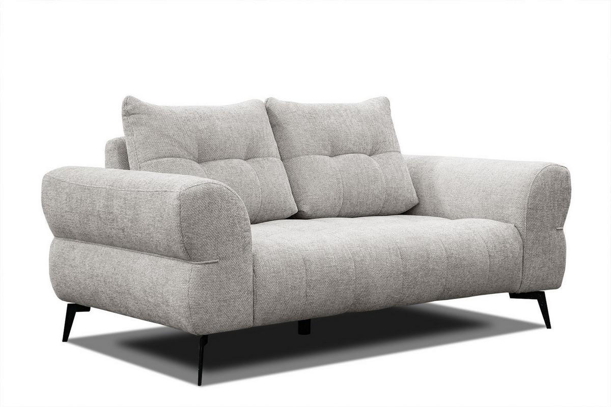 SOFA SALVINI 2-Sitzer, ecru - Ecru/Schwarz, Holzwerkstoff/Textil (176/88/99cm) - Wozimo
