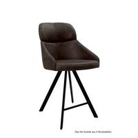 THEKENSTUHL drehbar (4er-Set) Diljana 52x99x63 Schwarz/Espresso - Dunkelbraun/Schwarz, Kunststoff (63/99/52cm) - 58aufmkessel
