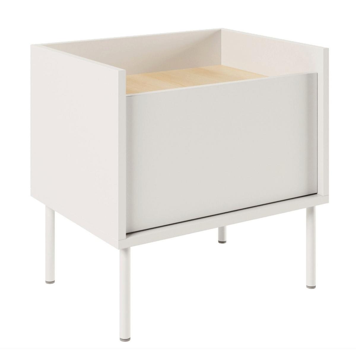 NACHTTISCH Tovi Weiß / Holzoptik Eiche 50 cm - Weiß, Holzwerkstoff/Metall (48.2/48.5/36.4cm) - Selsey