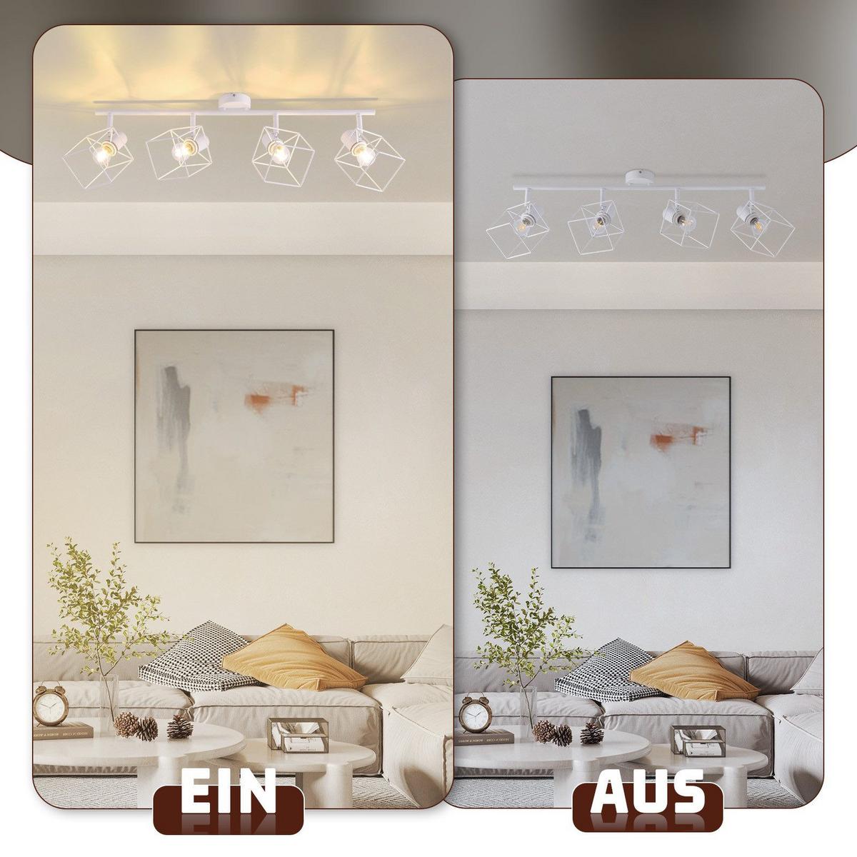 DECKENSTRAHLER Fürth 4-flammig 70/10/17 cm - Weiß, Metall (70/10/17cm) - Nettlife
