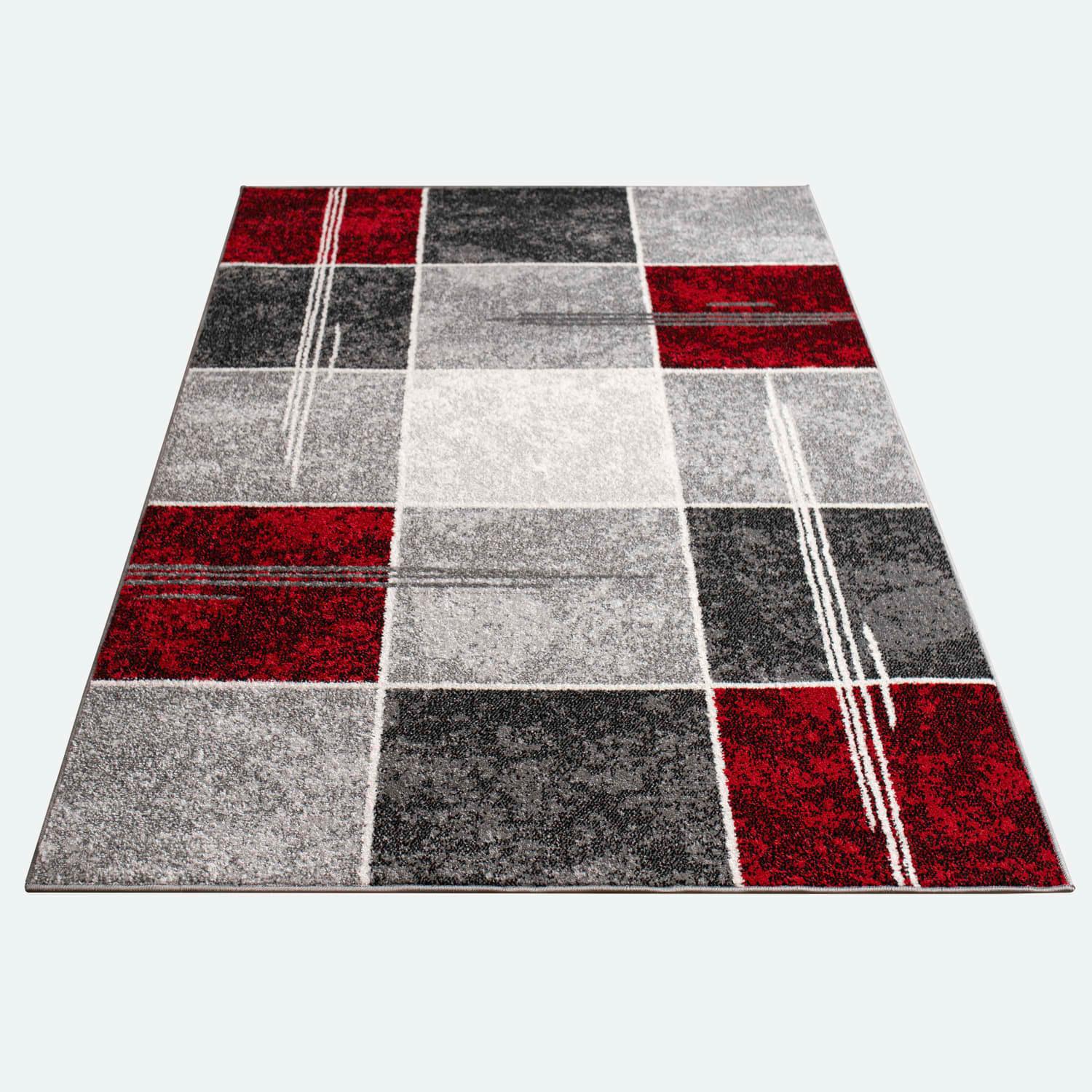 KURZFLORTEPPICH, kariert, Rot, 60 x 100 cm - Rot, Textil (100/60cm) - KADIMA DESIGN