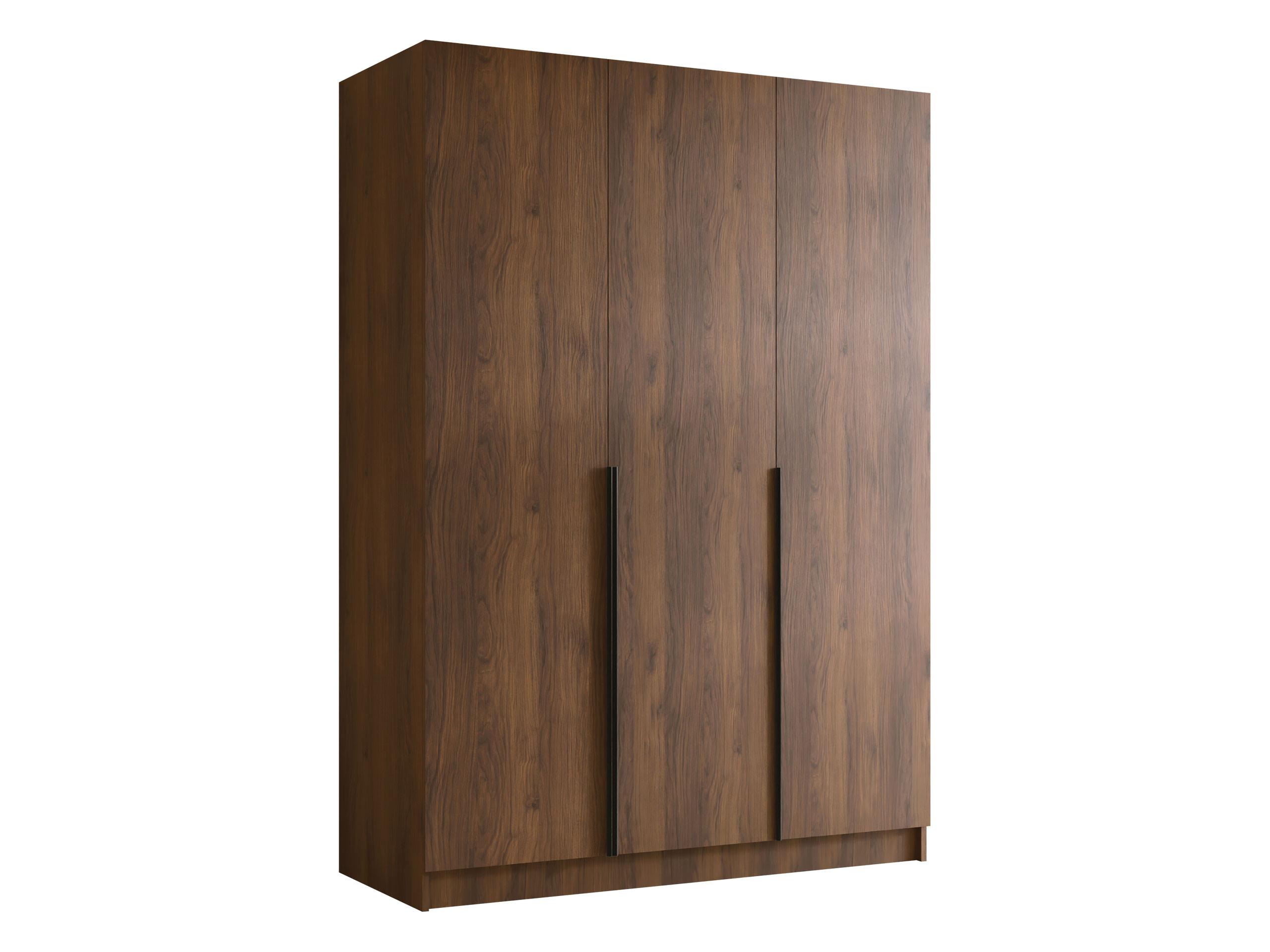 KLEIDERSCHRANK Calia I - Nussbaumfarben/Schwarz, Holzwerkstoff/Metall (150/215/58cm) - MIRJAN24