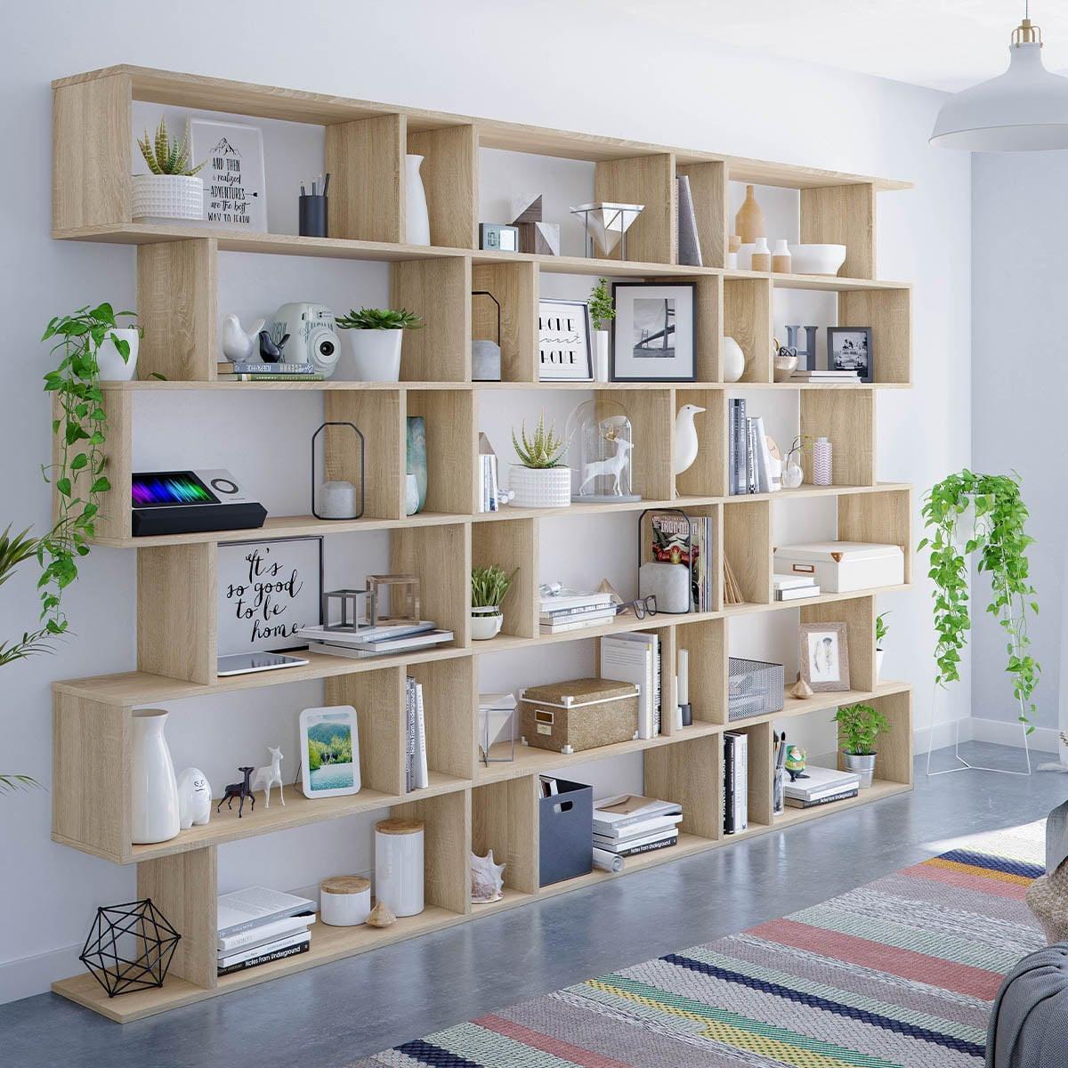 BÜCHERREGAL mit 6 Ebenen H192 cm - Athena - Eiche Artisan, Holzwerkstoff (24/192/8cm) - Calicosy