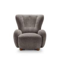 SESSEL MIST, Polstersessel Klassisch Loungesessel, Chenille-Stoff Grau - Grau, Holz/Holzwerkstoff (88/91/100cm) - MASSENO