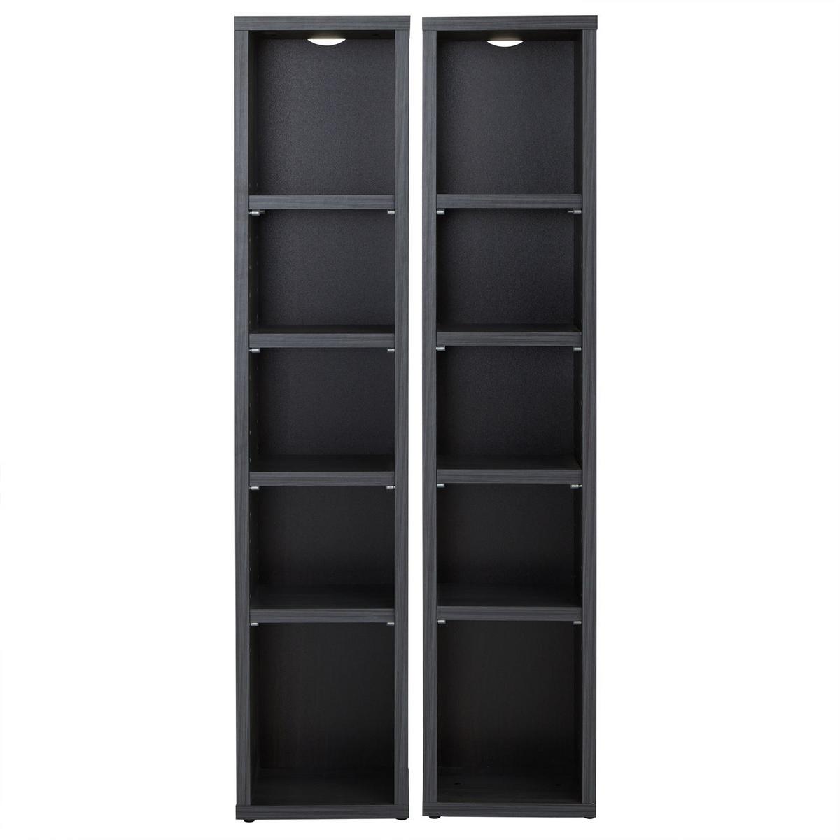 CD/DVD- REGAL CHART Esche grau - Eschefarben, Holzwerkstoff (20/186/17cm) - CARO-Möbel