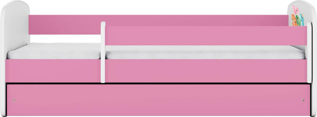 KINDERBETT Emily mit Schublade und Matratze, Rosa 70x140 cm - Multicolor, Holzwerkstoff (140/70cm) - WFL GROUP