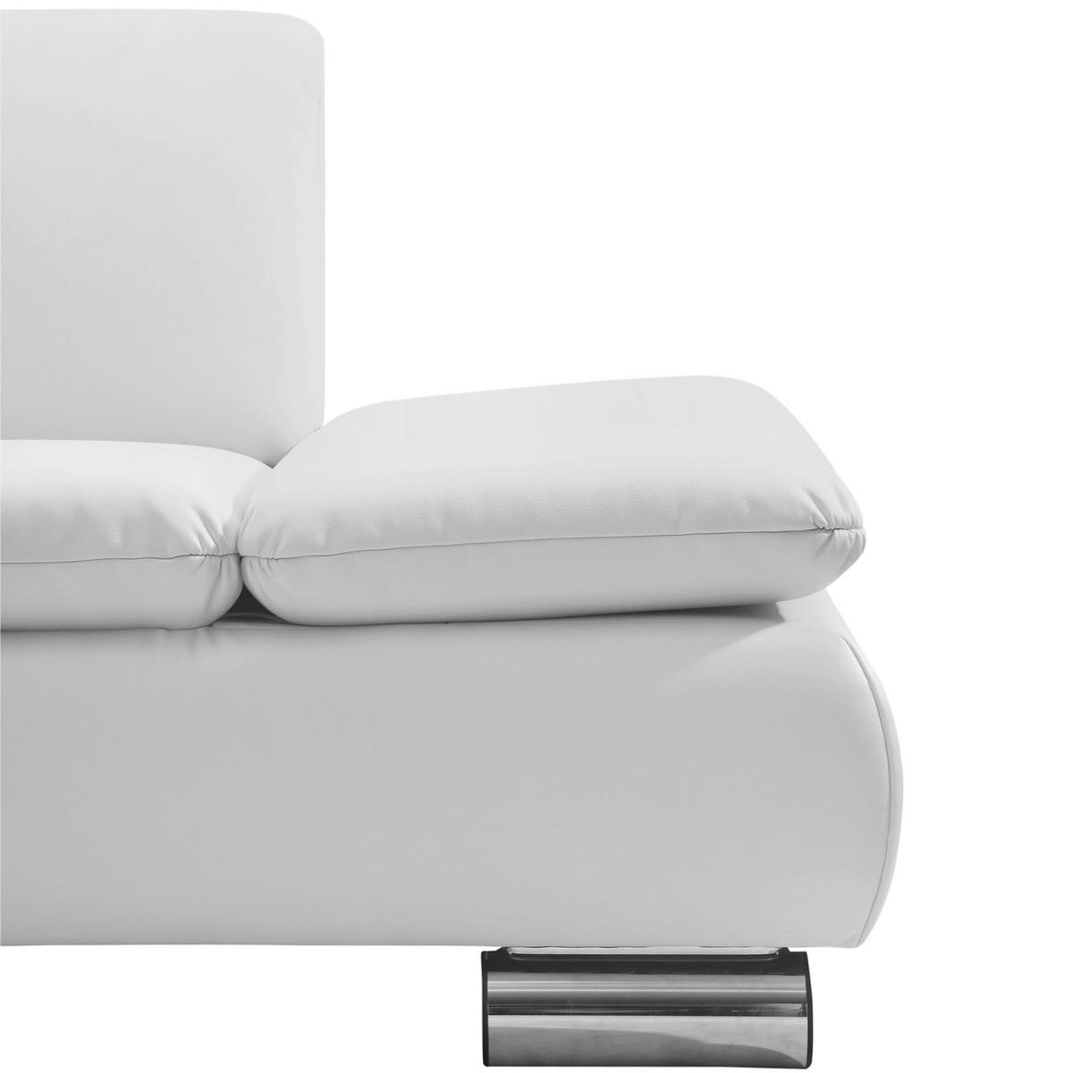ECKSOFA mit Ottomane links Kaye Bezug Kunstleder Metallfuß verchromt / weiß - Weiß, Kunststoff (190/270cm) - 58aufmkessel