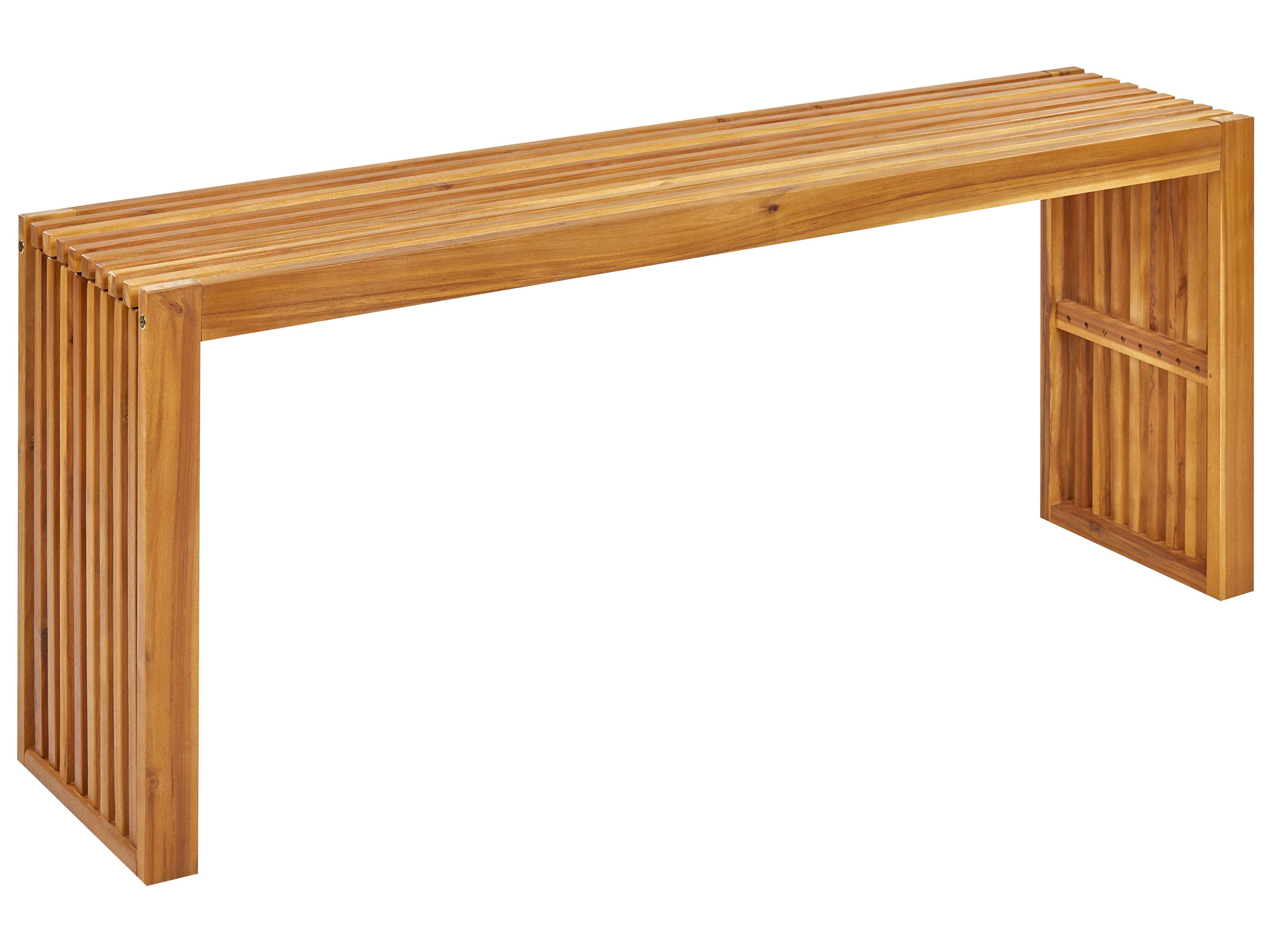 GARTENTISCH Akazienholz hellbraun 150/35 cm Bellano - Hellbraun, Holz (35/150/60cm) - Beliani