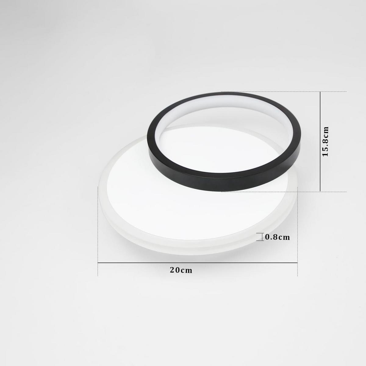 LED-DECKENLEUCHTE Baldwin 25/25/5 cm - Schwarz/Weiß, Metall (25/25/6cm) - Nettlife