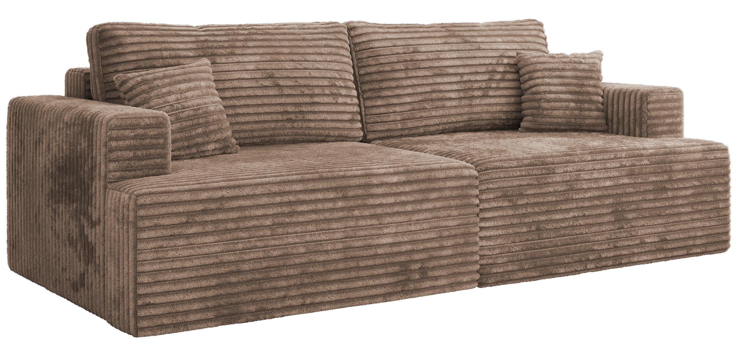 4-SITZER SOFA VIRELLA Braun Cord - Schwarz/Braun, Textil (240/88/115cm) - MKS