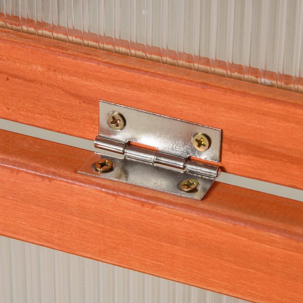 GEWÄCHSHAUS Pflanzenbeet mit Abdeckung, Tannenholz, Polycarbonat, Orange - Orange, Holz (46/40/90cm) - Outsunny