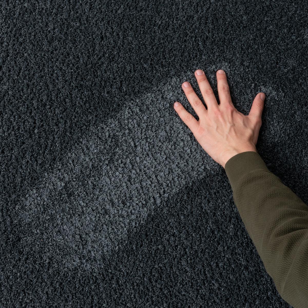 LUXUS HOCHFLOR LANGFLOR TEPPICH HARMONY RUND - Anthrazit, Textil (160/160cm) - Snapstyle