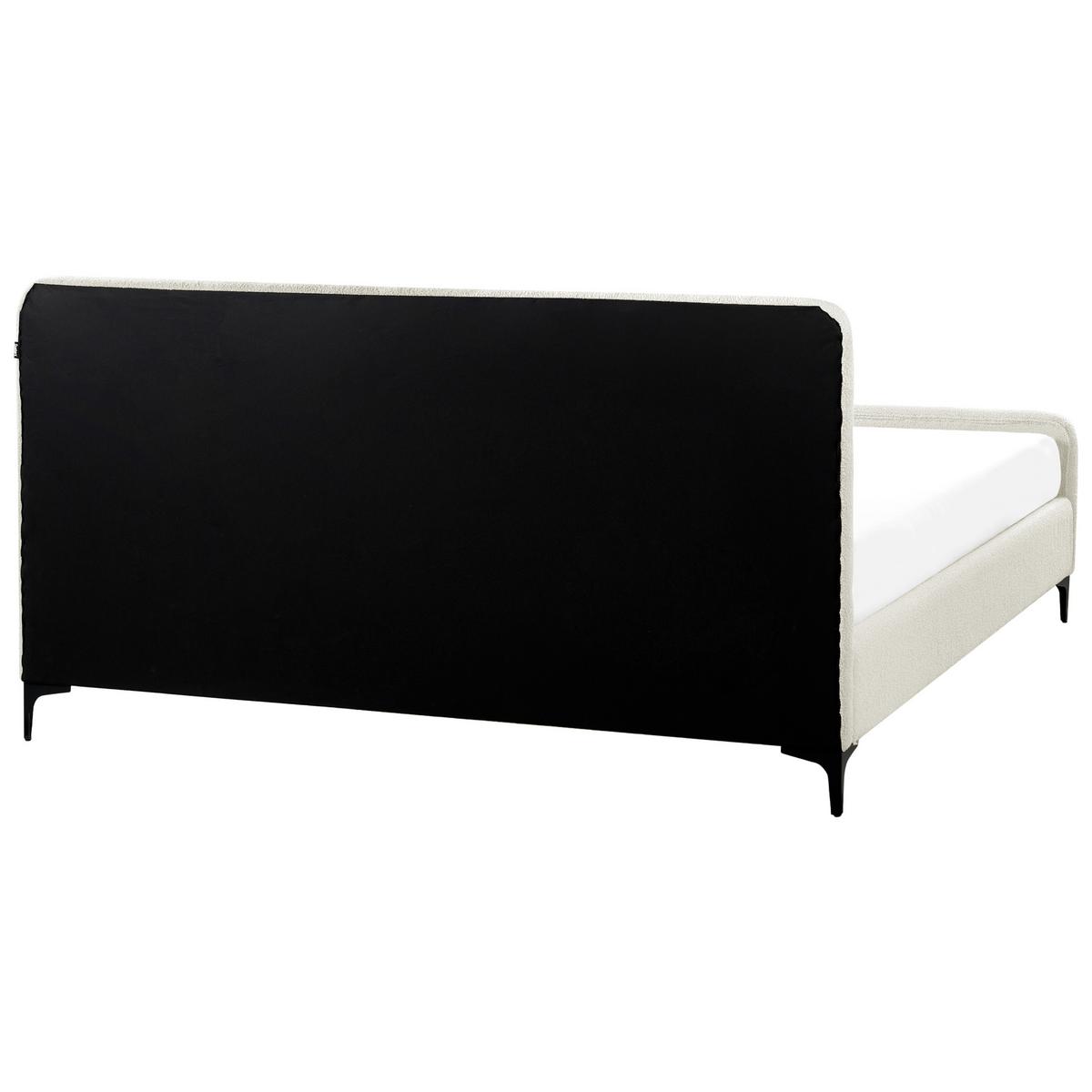 POLSTERBETT mit Lattenrost 180x200 cm Weiß Lunan - Creme, Textil (180/200cm) - Beliani