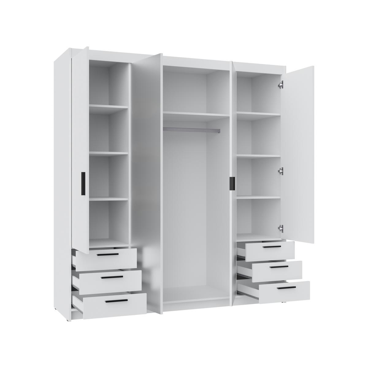 KLEIDERSCHRANK Storicos Sonoma Eiche 176,3/190,5/53 cm - 4T6S Modern mit Schubladen und Spiegel - Sonoma Eiche, Holzwerkstoff/Kunststoff (176.3/190.6/53cm) - AX Living