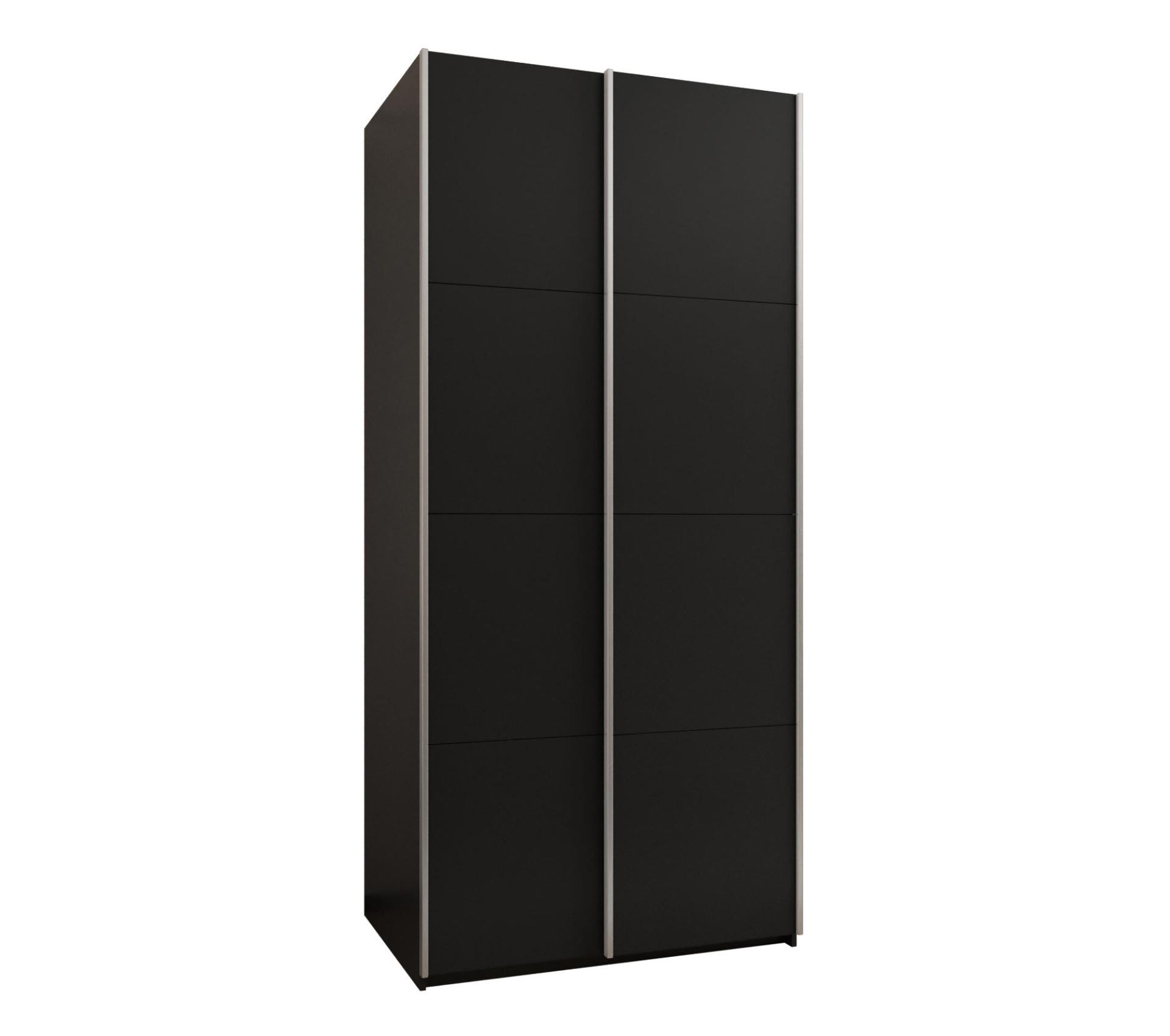 SCHWEBETÜRENSCHRANK 245,5/100/64 2-türig - Silberfarben/Schwarz, Holz/Metall (100/245/64cm) - Abiks Möbel