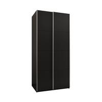 SCHWEBETÜRENSCHRANK 245,5/100/64 2-türig - Silberfarben/Schwarz, Holz/Metall (100/245/64cm) - Abiks Möbel